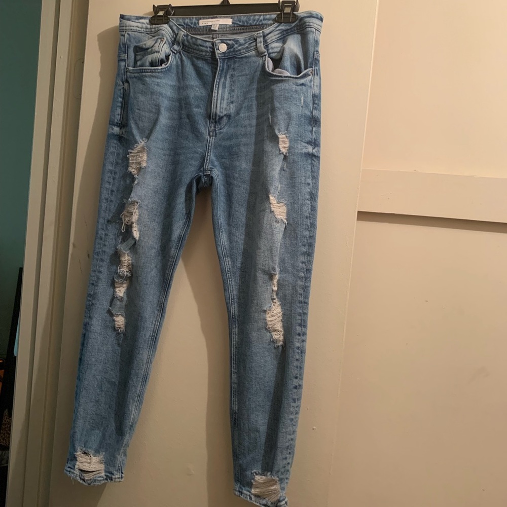 Zara Destructed Denim Pants